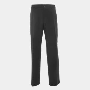 Pre Owned Giorgio Armani Black Linen Blend Tailored Pants XXL