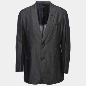 Giorgio Armani Navy Blue Wool Blend Single Breasted Blazer XXL