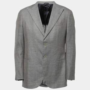 Giorgio Armani Grey Silk Blend Single Breasted Blazer XXL
