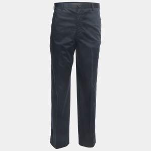 Giorgio Armani Navy Blue Cotton Trousers XXL