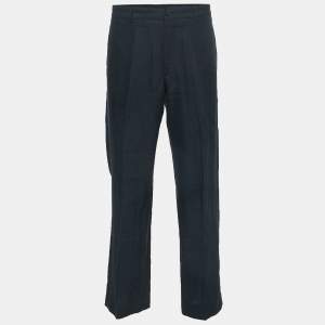 Giorgio Armani Navy Blue Linen Tailored Trousers XXL