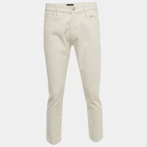 Giorgio Armani Cream Denim Tapered Fit Jeans M