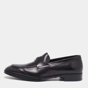 Giorgio Armani Black Leather Loafers Size 38