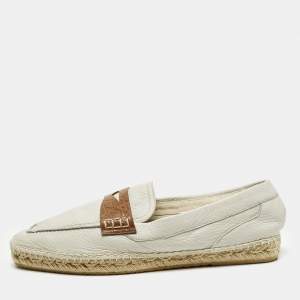 Pre Owned Giorgio Armani Size 44 Grey Croc Embossed Leather and Leather Loafers