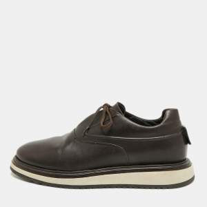 مملوكة مسبقًا Giorgio Armani Size 45 Dark Brown Leather Oxford Sneakers
