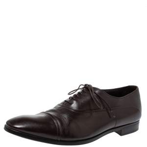 Giorgio Armani Brown Leather Classic Oxfords Size 42