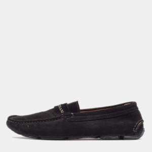 Giorgio Armani Black Suede Slip On Loafers Size 40