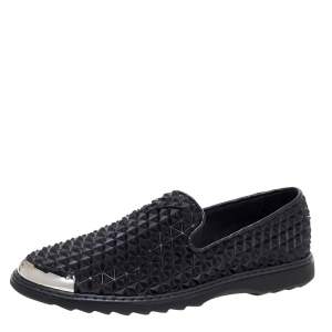 Giuseppe Zanotti Black Studded Rubber Slip On Sneakers Size 44