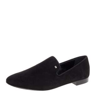 Giuseppe Zanotti Black Suede Kevin Smoking Slippers Size 44