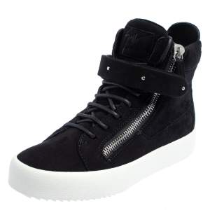 Giuseppe Zanotti Black Suede High Top Sneakers Size 40