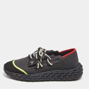 Giuseppe Zanotti Black Mesh and Leather Urchin Low Top Sneakers Size 43 