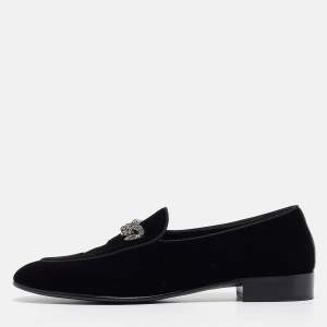 Giuseppe Zanotti Velvet Chain Detail Smoking Slippers Size 45