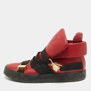 Giuseppe Zanotti Red Leather High Top Sneakers Size 46