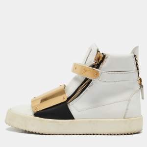 Giuseppe Zanotti White Leather High Top Sneakers Size 39