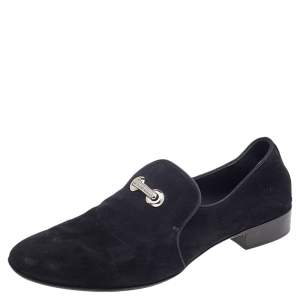 Giuseppe Zanotti Black Suede Slip On Smoking Slippers Size 42
