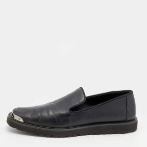 Giuseppe Zanotti Black Leather Slip On Loafers Size 43