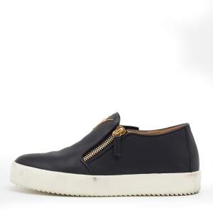 Giuseppe Zanotti Black Leather Eve Slip On Sneakers Size 42.5