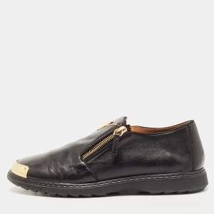 Giuseppe Zanotti Black Leather Zip Detail Sneakers Size 40