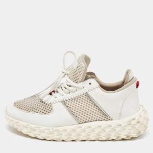 Giuseppe Zanotti White Leather Urchin Low Top Sneakers Size 40