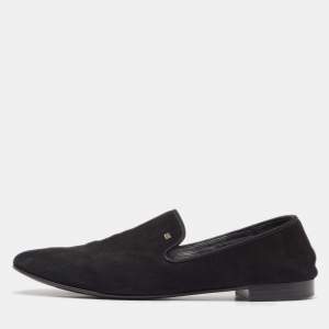 Giuseppe Zanotti Black Suede Kevin Smoking Slippers Size 44