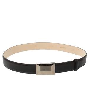 حزام جيفنشي شعار بادج جلد أسود 85 سم