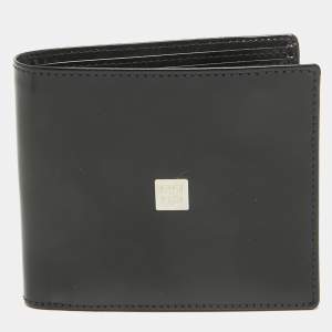 Givenchy Black Glossy Leather Logo Bifold Wallet