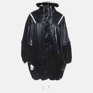 Givenchy Black Contrast Trim Synthetic Oversized Raincoat M