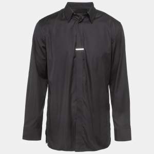 Givenchy Black Jacquard Cotton Long Sleeve Shirt XXL