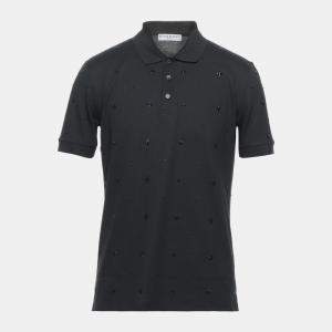 Givenchy Black Cotton Crystal Embellished Polo T-Shirt S