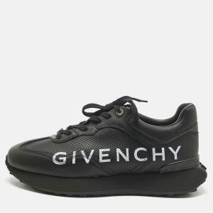 Pre Owned Givenchy Black Leather Spectre Runner Lace Up Sneakers Size 44