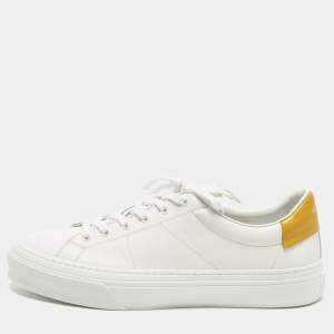 Pre Owned Givenchy City Sport Size 43 White/Yellow Leather Low Top Sneakers