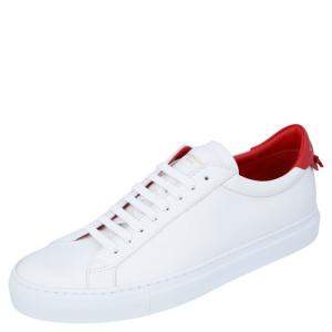 Givenchy White/Red Leather Urban Street  Sneakers Size EU 42
