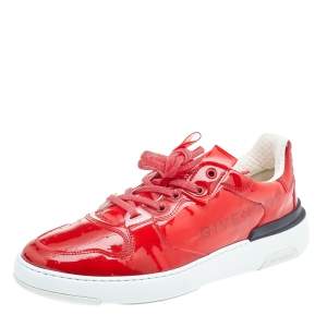 Givenchy Red Vinyl Wing Low Top Sneakers Size 42