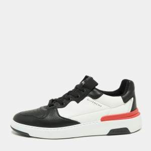 Givenchy White/Black  Leather Runner Lace-Up Sneakers Size 43