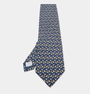 Givenchy Blue Floral Print Silk Traditional Tie