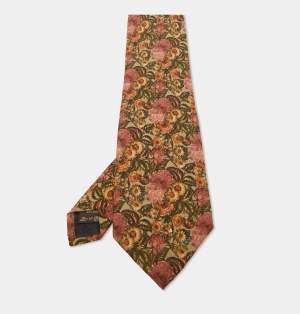 Givenchy Gentlemen Multicolor Floral Print Silk Traditional Tie 