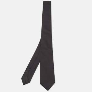 Pre Owned Givenchy Black Silk Skinny Tie 