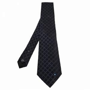 Givenchy Black Grid Patterned Silk Tie