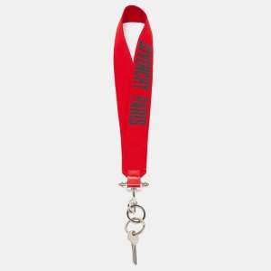 Givenchy Red Fabric Obsedia Stars Key Lanyard