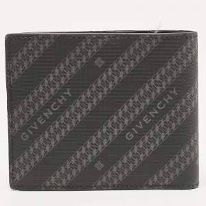 Givenchy Black Nylon Diagonal Logo Bifold Wallet
