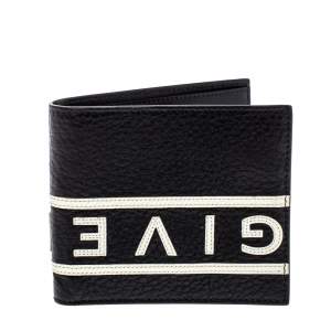 Givenchy Black Leather Logo Bifold Wallet