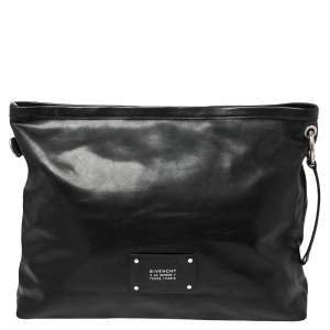 Givenchy Black Leather Logo Patch Messenger 