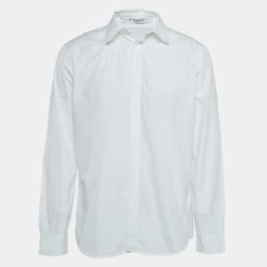 Givenchy White Star Embroidered Cotton Shirt L