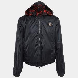 Givenchy Black/Red Rottweiler Print Nylon Reversible Jacket M