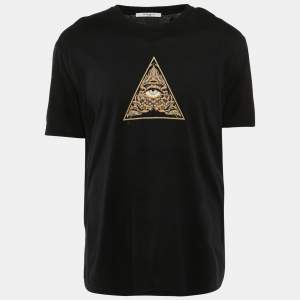 Givenchy Black One-Eye Print Cotton Crew Neck T-Shirt XXL