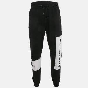 Givenchy Black Logo Embroidered Cotton Sweatpants L