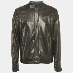 Givenchy Black Leather Zip-Up Jacket XXL