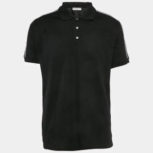 Givenchy Black Logo Tape Cotton Pique Polo T-Shirt M