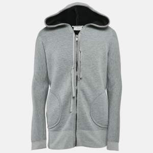 Givenchy Grey Neoprene Zip-Up Hoodie S