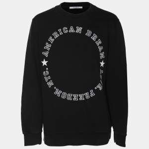 Givenchy Black Cotton American Dream Varsity Text Sweatshirt M